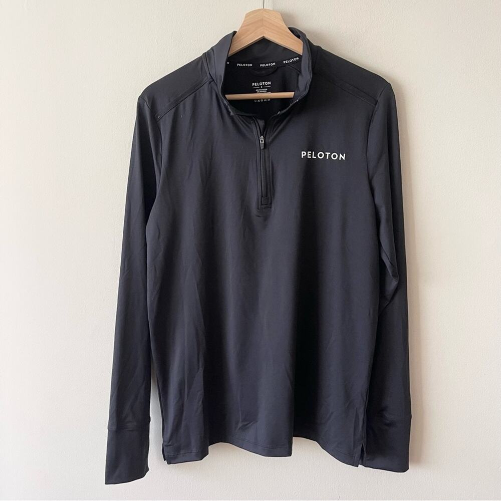Peloton Black Long Sleeve Quarter Zip Athletic Pullover Top Men’s size S
